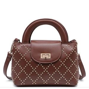 Brown Studded Handbag